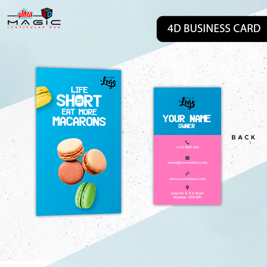 Ultra 4D Lenticular Personalized Custom Printed Business Cards - Flip Effect