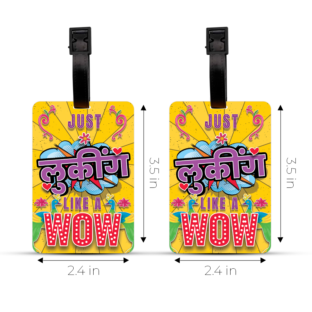 Ultra Just Looking Like a Wow 3D Lenticular School Luggage Bag Label ID Tags Set of 2