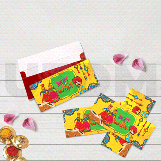 Ultra Indian Wedding Shagun Cash Money Cover 3D Lenticular Gift Envelopes - Set of 4