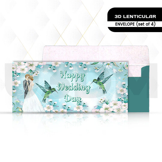 Ultra Christian Wedding Cash Money Cover 3D Lenticular Gift Envelopes - Set of 4