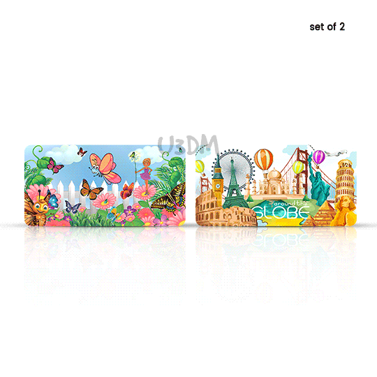 Ultra 7 World Wonders - Butterfly Garden 3D Lenticular Kids Fridge Magnets - Set of 2