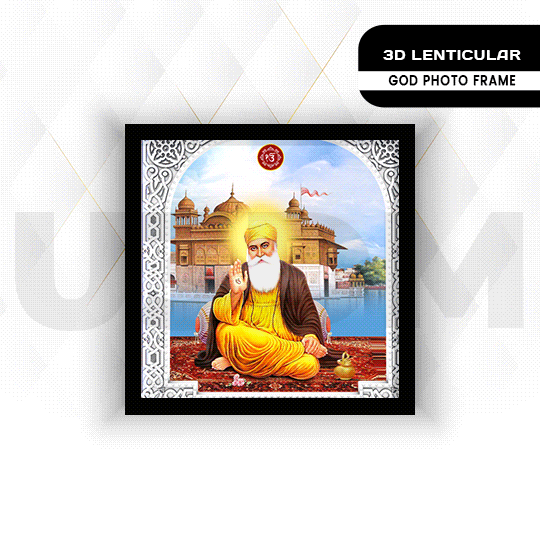 Ultra Guru Nanak 3D Lenticular Effect God Wall Poster Picture Photo Frame