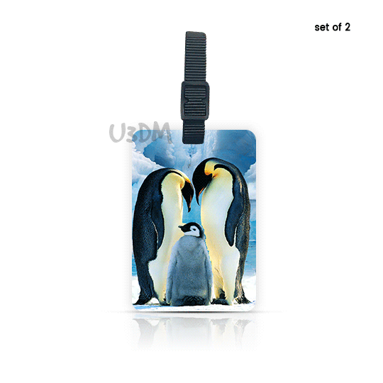 Ultra Penguin Travel 3D Lenticular Label Luggage ID Tags - Set of 2