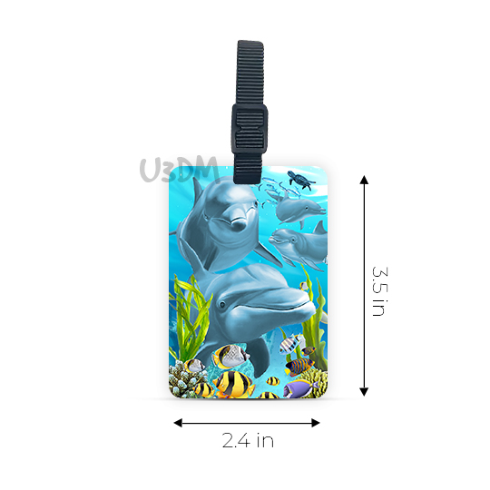 Ultra Dolphin Travel 3D Lenticular Label Luggage ID Tags - Set of 2