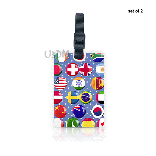 Ultra Countries Flag Travel 3D Lenticular Suitcase Luggage ID Tags - Set of 2