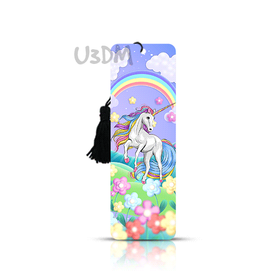Ultra Rainbow Unicorn 3D Lenticular Inspirational Quotes Gift Tassel Bookmark