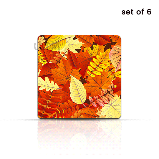 Ultra Maple Leaves 3D Lenticular Table Coffee Tea Drink Cup Coaster Mat Gift Set of 6