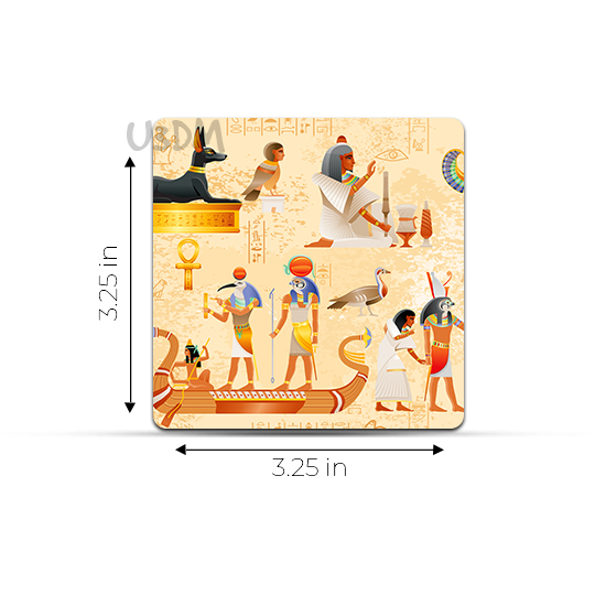 Ultra Ancient Egyptian Art 3D Lenticular Table Coffee Tea Drink Cup Coaster Mat Gift Set of 6