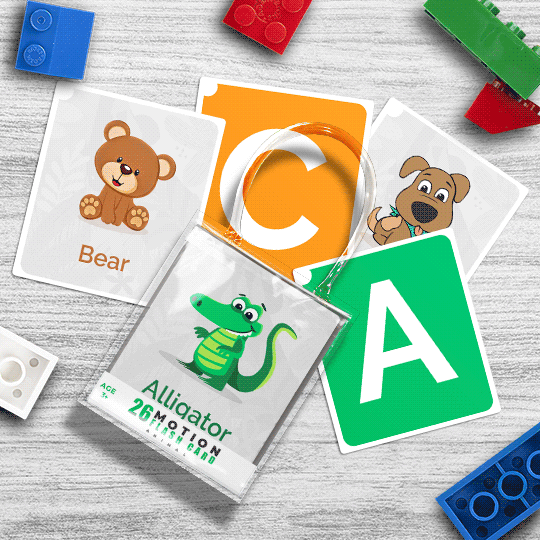 Ultra 3D Lenticular Kids Early Learning A-Z Alphabet Animals Flash Card
