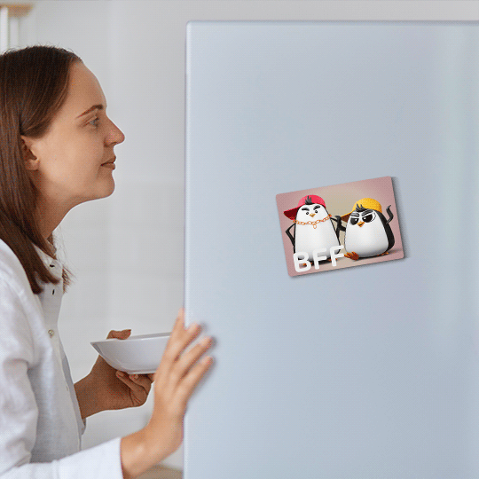 Ultra Penguin BFF BYE 3D Lenticular Decorative Fridge Door Magnet