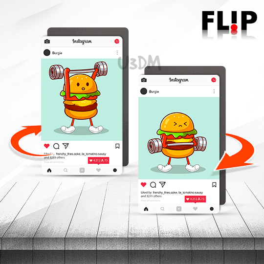 Ultra Gym Burger Food Instagram Post 3D Lenticular Funny Fridge Magnet