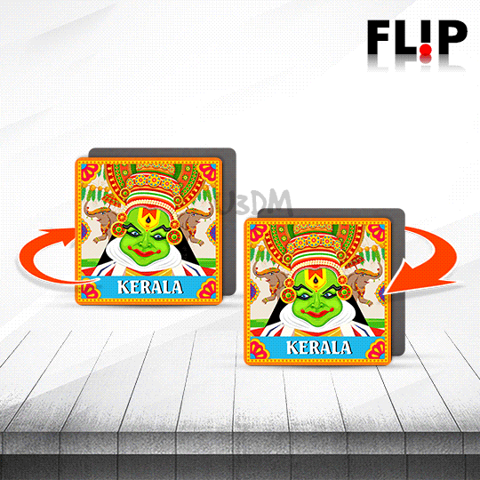 Ultra Kerala Kathakali 3D Flip Effect Souvenir Gift Fridge Magnet