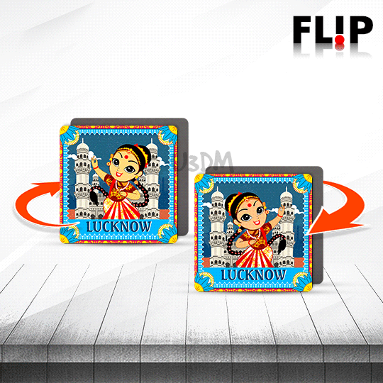 Ultra Lucknow Kathak 3D Flip Effect Souvenir Gift Fridge Magnet