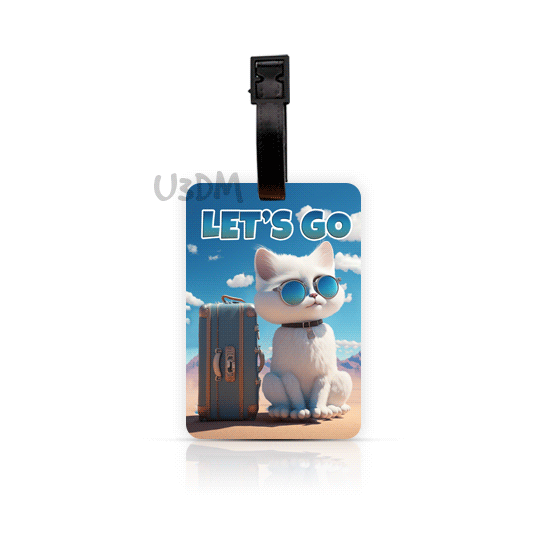 Ultra Travel Cat 3D Lenticular Suitcase Luggage Bag Label ID Tags Set of 2