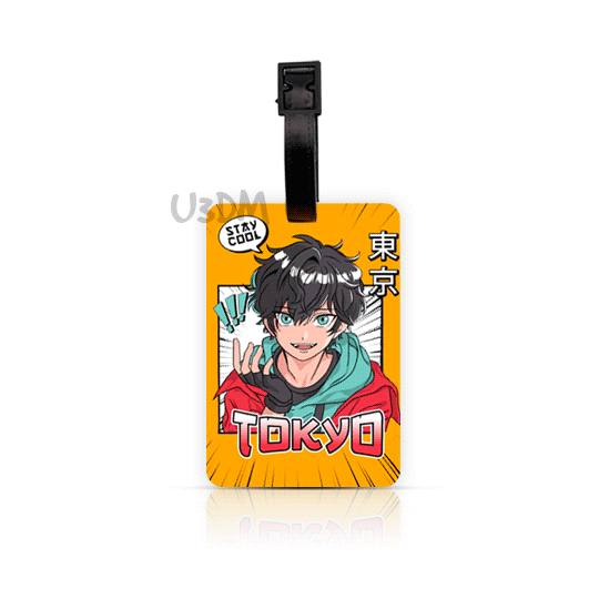 Ultra Anime Tokyo 3D Lenticular School Luggage Bag Label ID Tags Set of 2