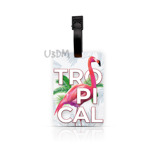 Ultra Tropical Exotic 3D Lenticular Suitcase Luggage Bag Label ID Tags Set of 2
