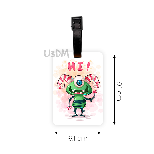 Ultra Hi Monster 3D Lenticular School Luggage Bag Label ID Tags Set of 2