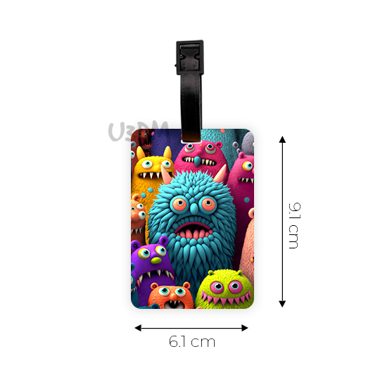 Ultra Hi Monster 3D Lenticular School Luggage Bag Label ID Tags Set of 2