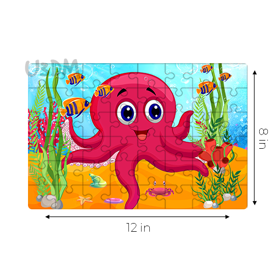Ultra Octopus Sea Animal 3D Kids Educational Lenticular 24 Pieces Jigsaw Puzzle - Age 5 Years Old Above