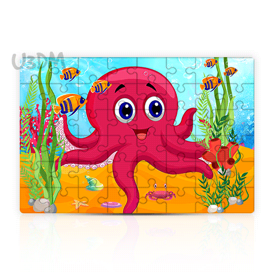 Ultra Octopus Sea Animal 3D Kids Educational Lenticular 24 Pieces Jigsaw Puzzle - Age 5 Years Old Above