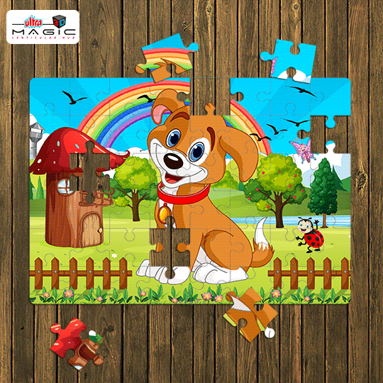 Ultra Dog Animal 3D Kids Educational Lenticular 24 Pieces Jigsaw Puzzle - Age 5 Years Old Above
