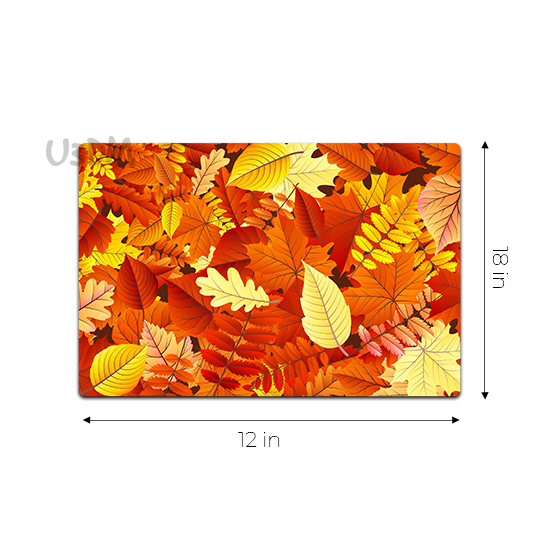 Ultra Maple Leaves 3D Lenticular Heat Resistant Non Slip Dining Table Mat Gift Set of 6