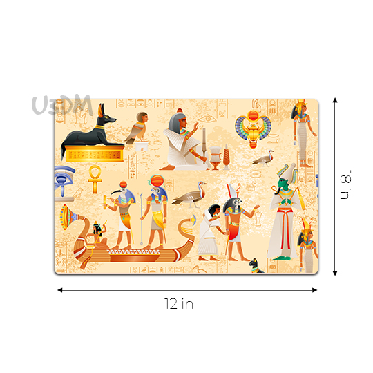 Ultra Ancient Egyptian Art 3D Lenticular Heat Resistant Non Slip Dining Table Mat Gift Set of 6