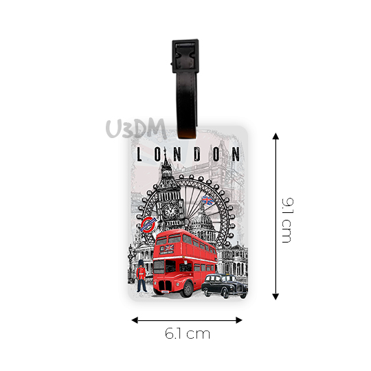 Ultra City Theme 3D Lenticular Suitcase Luggage Bag ID Tags Set of 4