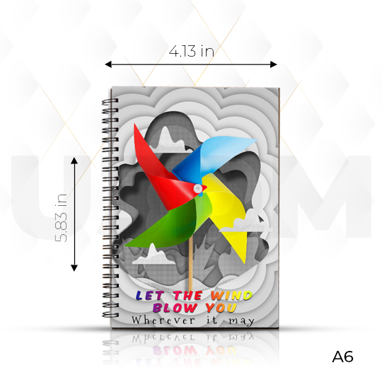 Ultra Paper Windmill 3D Lenticular Spiral Notebook Diary - A6 Size 100 Pages