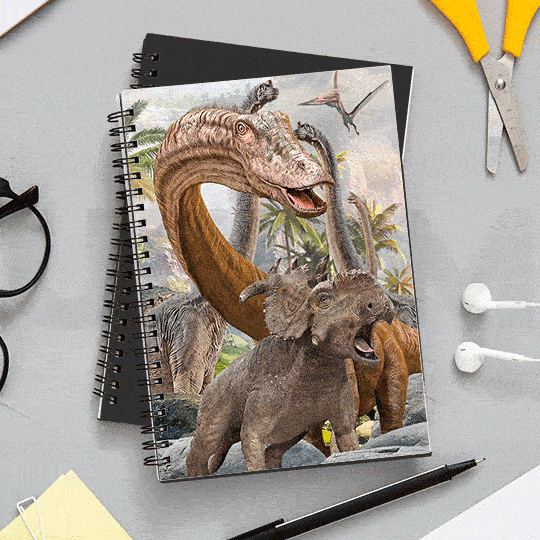 Ultra Dinosaurs Jungle 3D Lenticular Spiral Notebook Diary - A4 Size 100 Pages