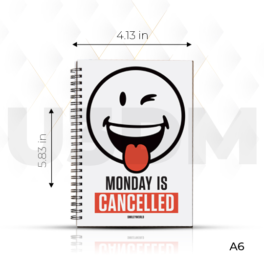 Ultra Emoticon Face Weekday Quote 3D Lenticular Spiral Notebook Diary - A6 Size 100 Pages
