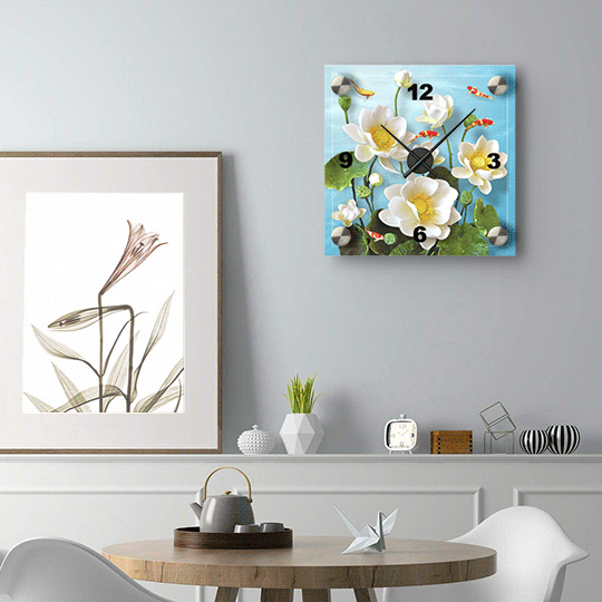 Buy Ultra Flower Design 3D Lenticular Analog Square Wall Clock Online