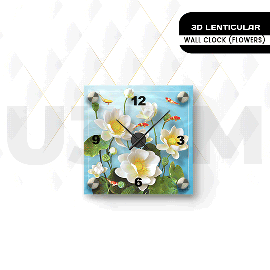 Buy Ultra Flower Design 3D Lenticular Analog Square Wall Clock Online