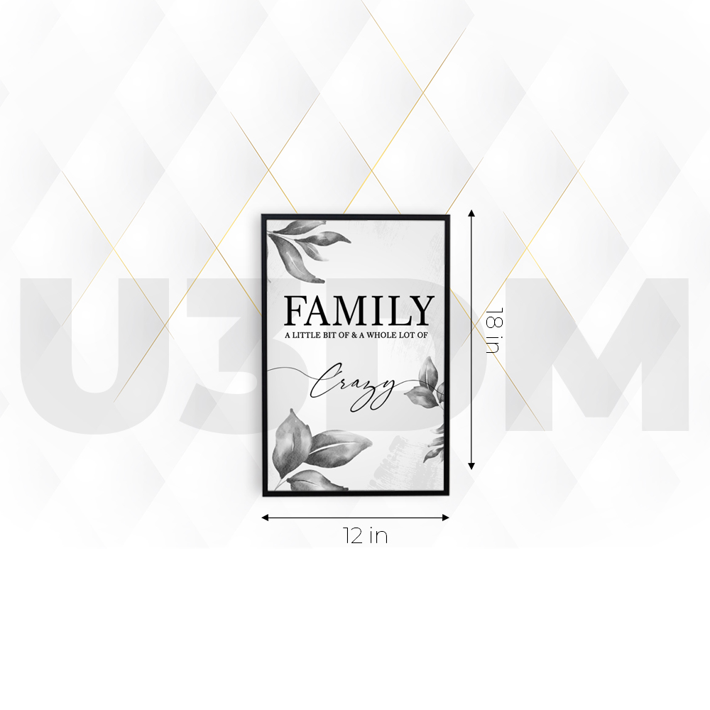 Ultra Family Quote Printed 3D Lenticular Effect Wall Poster Picture Photo Frame