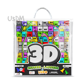 Ultra Family Kids 3D Lenticular Snakes and Ladders Ludo 2 in 1 Travel Board Game
