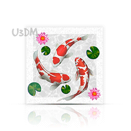 Ultra Japanese Koi Fish Printed 5D Effect Wall Art Poster Picture Photo