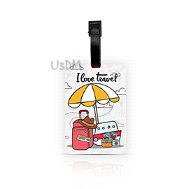 Ultra I Love Travel 3D Lenticular Suitcase Label Luggage Bag ID Tags Set of 2