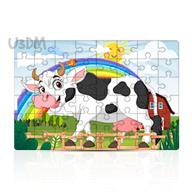 Ultra Cow Animal 3D Kids Educational Lenticular 24 Pieces Jigsaw Puzzle - Age 5 Years Old Above