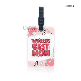 Ultra Best Mom Quote 3D Lenticular Purse Handbag Label Luggage Bag ID Tags - Set of 2 - Pink