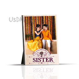 Ultra Worlds Best Sister Gift Customized 3D Lenticular Flip Effect Photo with Stand