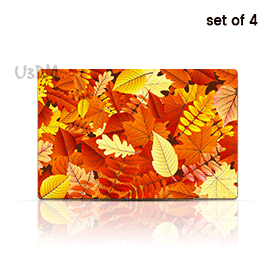 Ultra Maple Leaves 3D Lenticular Heat Resistant Anti Slip Dining Table Placemat Gift Set of 4