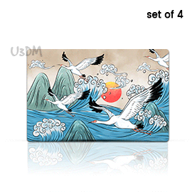 Ultra Swan 3D Lenticular Heat Resistant Anti Slip Dining Table Placemat Gift Set of 4