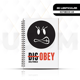 Ultra Smiley World Sorry Quote 3D Lenticular Spiral Notebook Diary - A6 Size 100 Pages