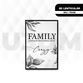 Ultra Family Quote Printed 3D Lenticular Effect Wall Poster Picture Photo Frame